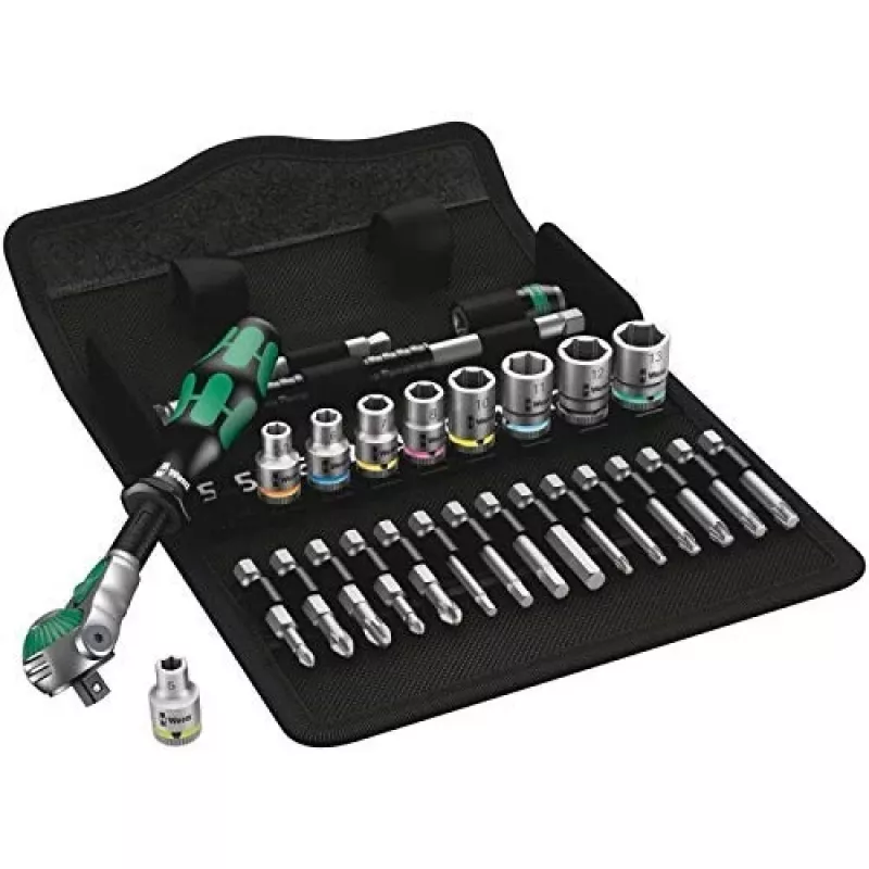 Wera Zyklop Speed 8100 SA 6 juego de carraca con puntas y vasos, 28 uds.