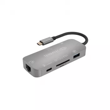 Hub USB Terratec Connect C8 USB 2.0 Type-C gris