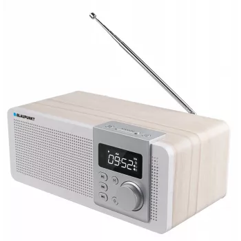 Radio portátil BLAUPUNKT PP14BT con Bluetooth, MP3, MicroSD, USB y despertador — 6 W, batería/red eléctrica, 230×118×90 mm
