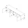 Mueble TV cama meble INSERTO 3D1W 190x40x62 cm negro con LED