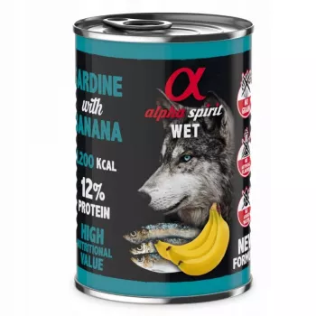 ALPHA SPIRIT WET sardina con plátano - comida húmeda para perros - 400 g