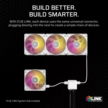 Ventilador Corsair iCUE LINK RX140 MAX RGB 14 cm blanco 2 uds. 300-1600 RPM