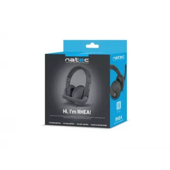 Auriculares con cable binaurales NATEC Rhea con micrófono de diadema, conectores de 3,5 mm, cable de 2,2 m, impedancia de 32 Ω