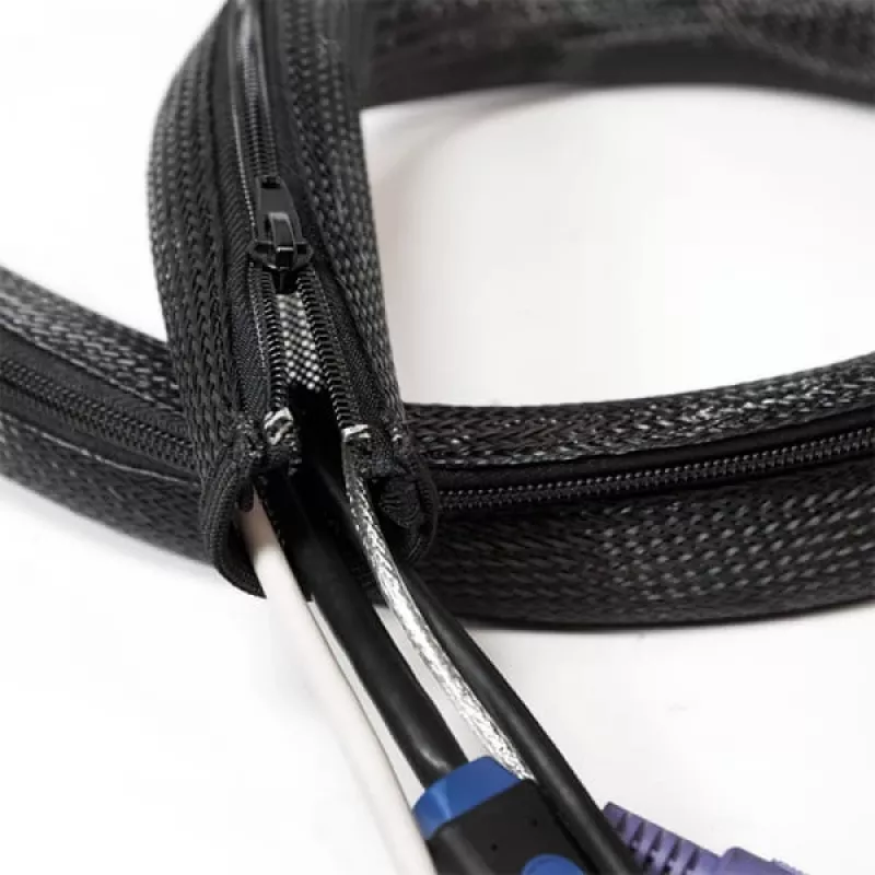 Tubo para cables LogiLink con cremallera, 2,0 m, gris de poliéster, resistente a la abrasión, a la tracción y a la deformación, resistente a los impactos, - 1 ud. (KAB0074)