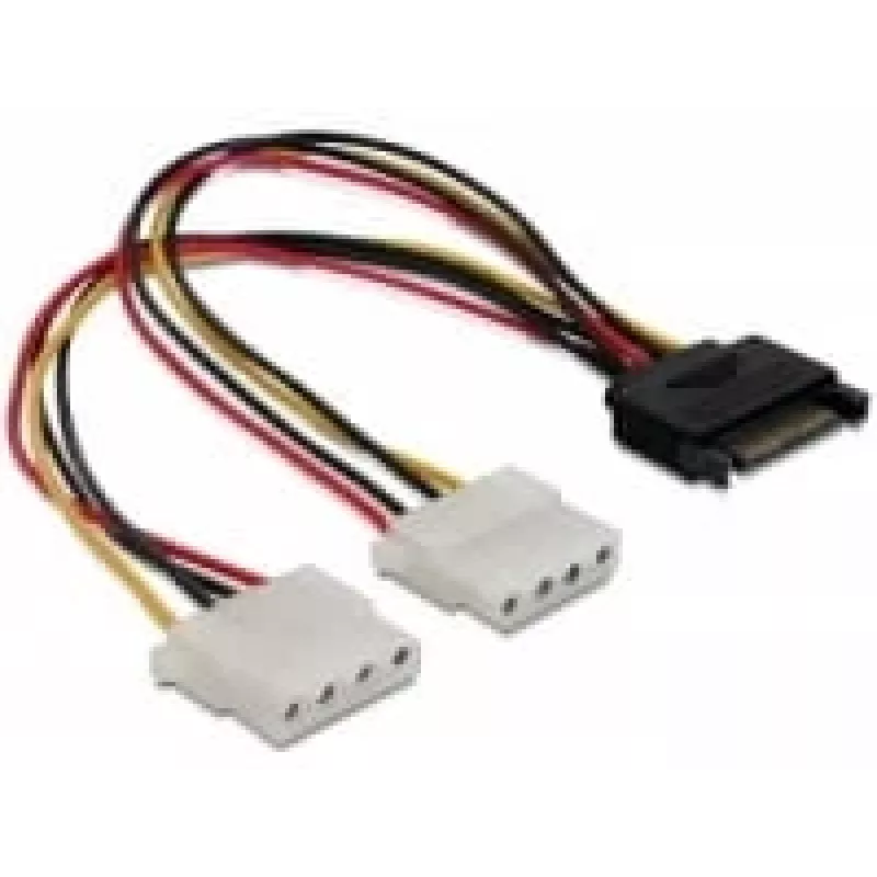 SATA de 15 pines a 2 conectores hembra Molex de 4 pines 20 cm DeLOCK 65159