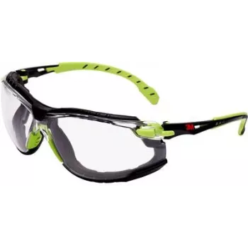 3M Gafas de protección Solus 1000-Set EN 166, EN 170, EN 172, patillas verdes, lentes transparentes PC 3M (S2SGAFKT)