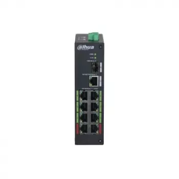 Switch DAHUA DH-LR2110-8ET-120 L2 8x Fast Ethernet (10/100) PoE, 48–57V, 8,8 Gbit/s, MAC 8000, negro