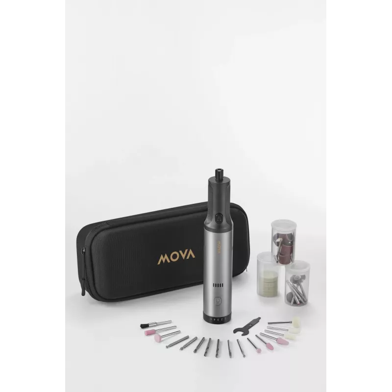 Set de herramienta rotativa a batería MOVA MRT008 — mango rotativo de 8V con set de accesorios para taladrar, lijar, pulir y cortar
