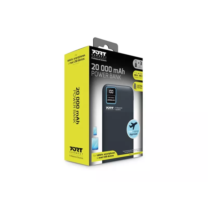 Batería externa portátil Port Designs 907002 20000 mAh carga rápida