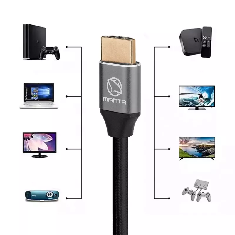 Cable HDMI MANTA HDMI-2MC 2 m, compatible con resoluciones de hasta 8K