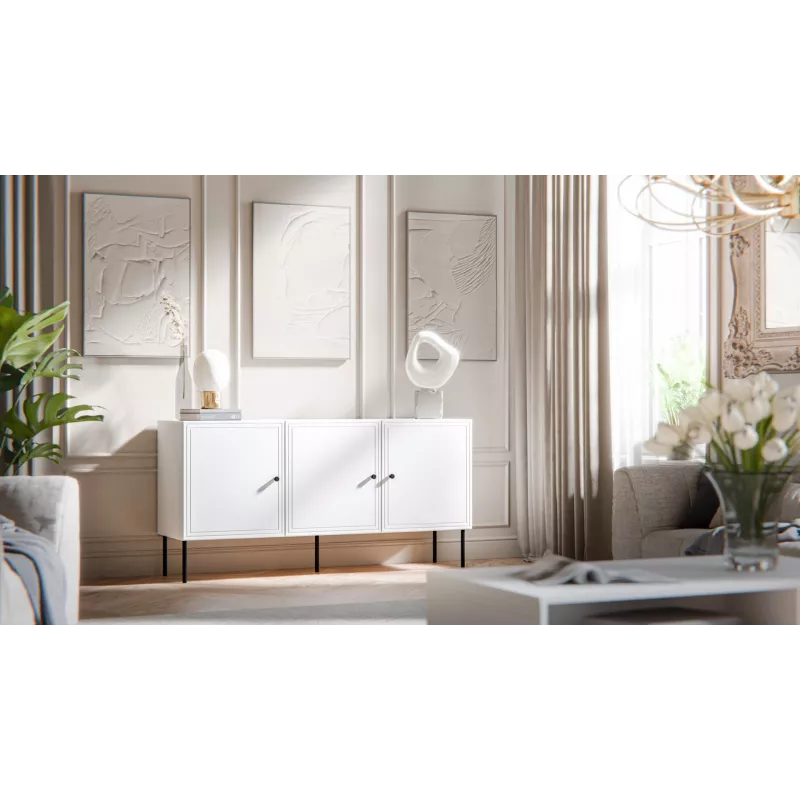 Cómoda 3D PALAZZO BIS 151x40x75 blanco mate