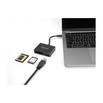 Lector de tarjetas DeLOCK USB-C para tarjetas XQD y SD USB 5 Gbit/s