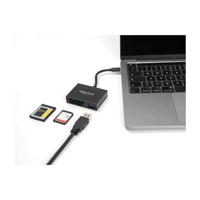 Lector de tarjetas DeLOCK USB-C para tarjetas XQD y SD USB 5 Gbit/s