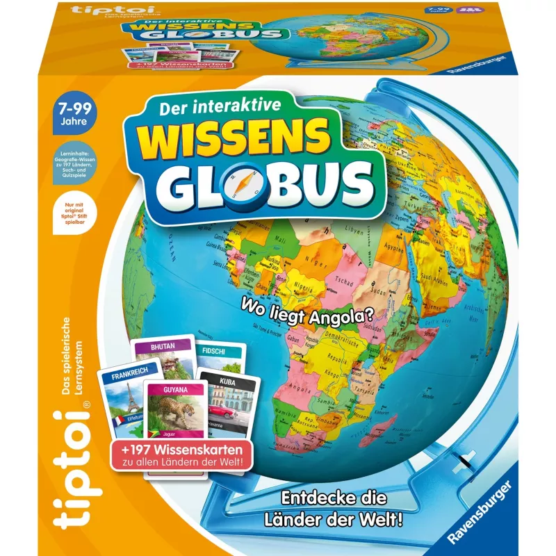 Juguete educativo Ravensburger tiptoi Globo terráqueo interactivo de conocimiento