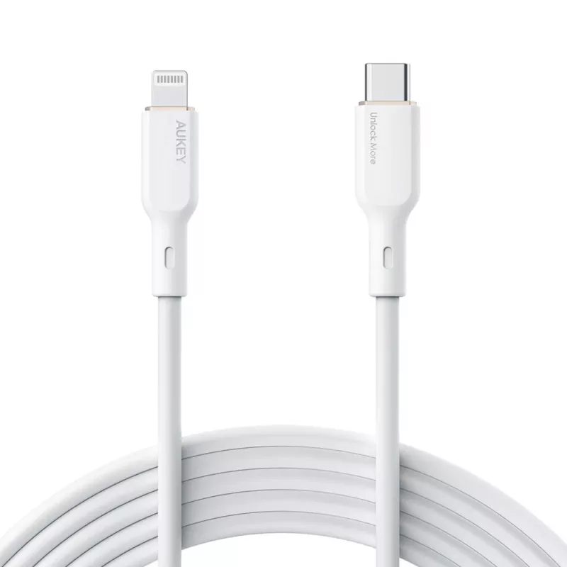 Cable de silicona blanco CB-SCL2 Lightning-USB-C USB Power Delivery USB-PD
