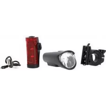 Set de luz delantera y trasera para bicicleta LED FISCHER 50688 — 45 lux, hasta 20 horas de autonomía