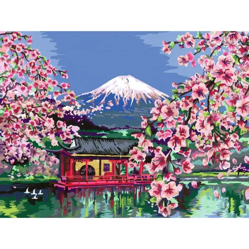 Set de pintura Ravensburger CreArt flor de cerezo japonesa 23914 – set artístico para pintar