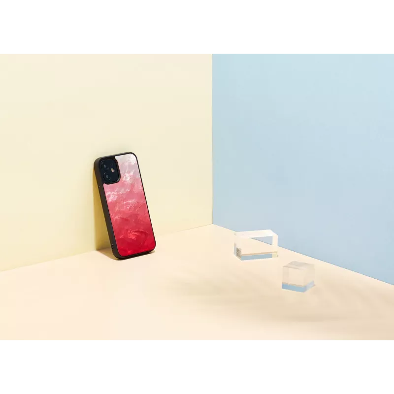 Funda protectora iKins para Apple iPhone 12 mini — Pink Lake con detalles negros