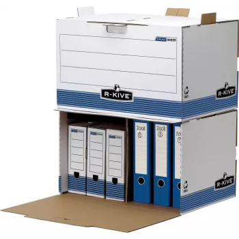 Caja de archivo Fellowes R-Kive PRIMA, blanco-azul, de cartón 100% reciclado, 100% reciclable (0029901)