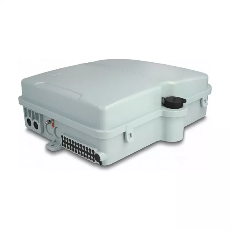 Caja de distribución de fibra óptica DeLOCK 24 puertos IP65 impermeable gris