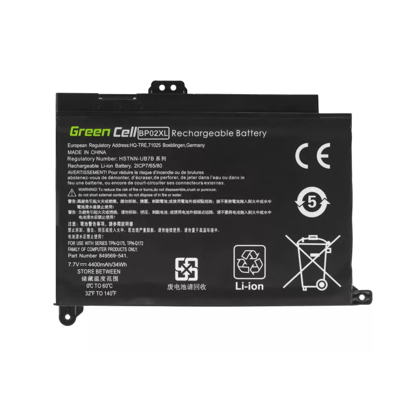Batería Green Cell HP150 — polímero de litio 4500 mAh, para HP Pavilion 15-AU / 15-AW serie, negro