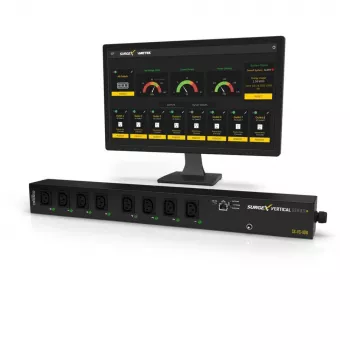 Protector contra sobretensiones SurgeX Vertical Series SX-VS-108I — protección de corriente vertical de la marca SurgeX