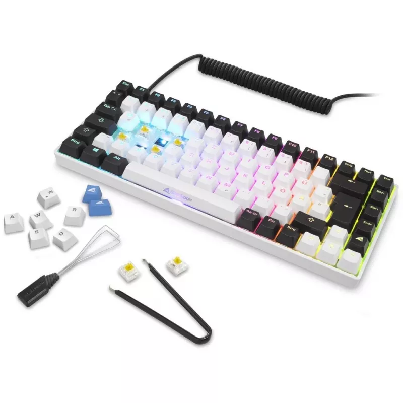 Sharkoon SKILLER SGK50 S3 Teclado gaming USB QWERTY Ruso Blanco