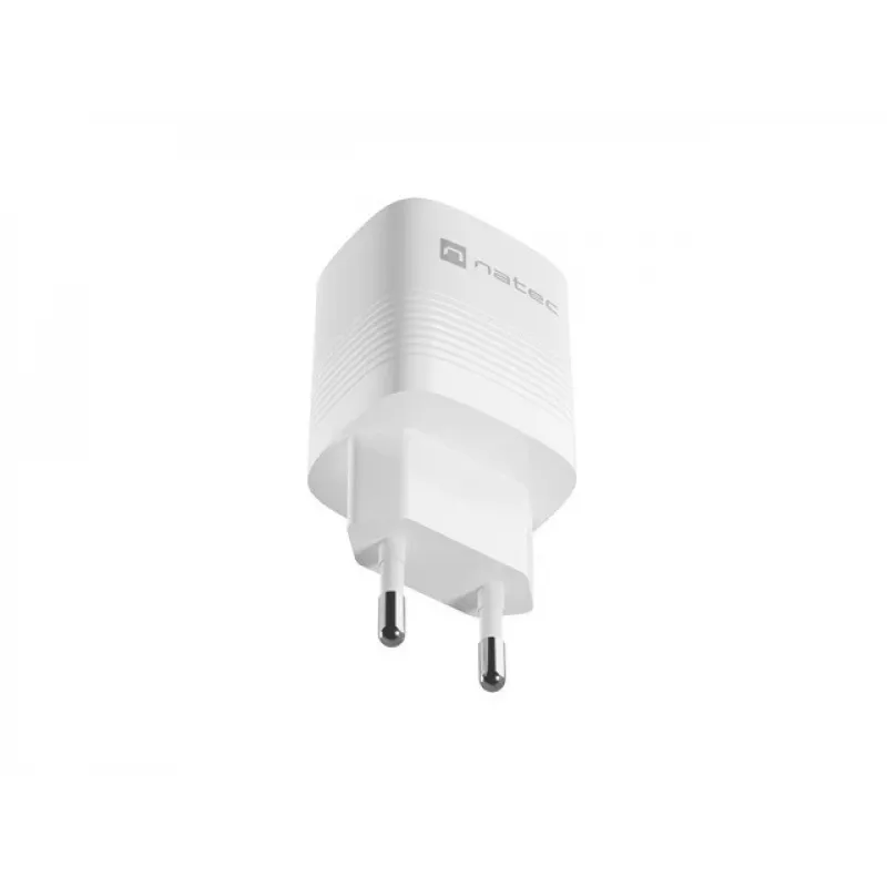 Cargador con cable para dispositivos móviles NATEC NUC-2140, 30W, USB-C PD 3.0 + USB-A, Samsung AFC, blanco