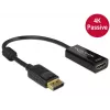 DeLOCK - Adaptador de vídeo/audio - DisplayPort / HDMI - DisplayPort (M) - HDMI, 19 pines (H) - 20 cm - (DisplayPort 1.2) - Negro (62609)