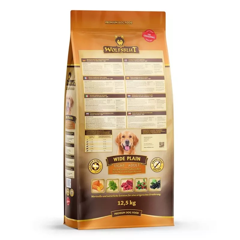 Wolfsblut Wide Plain Light comida seca para perros con caballo y boniato, 12,5 kg