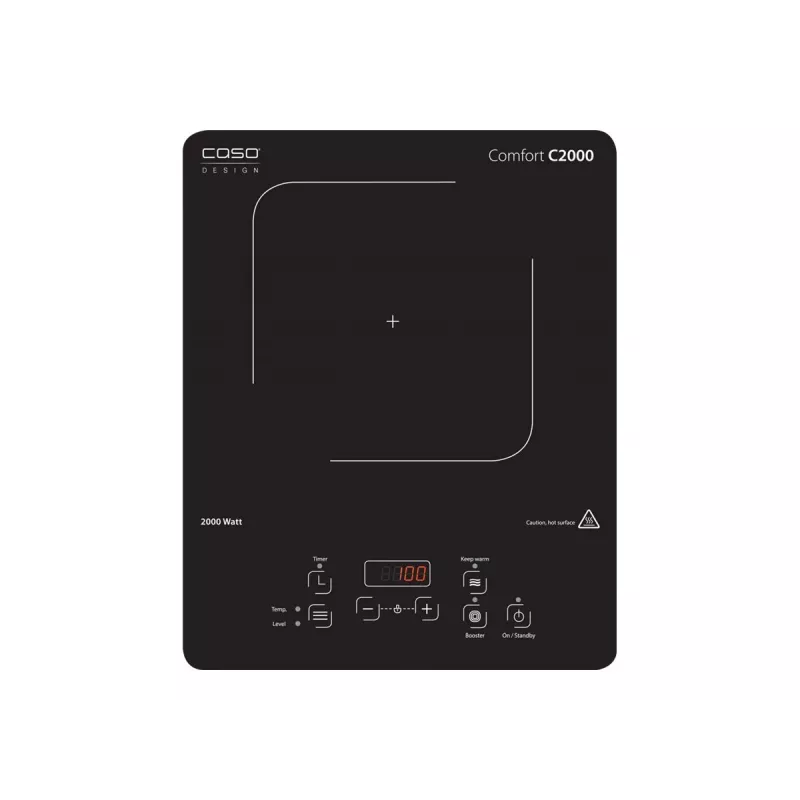 Caso | Placa de cocina de sobremesa | Comfort C2000 | Número de zonas de cocción 1 | Sensor | negra | Inducción