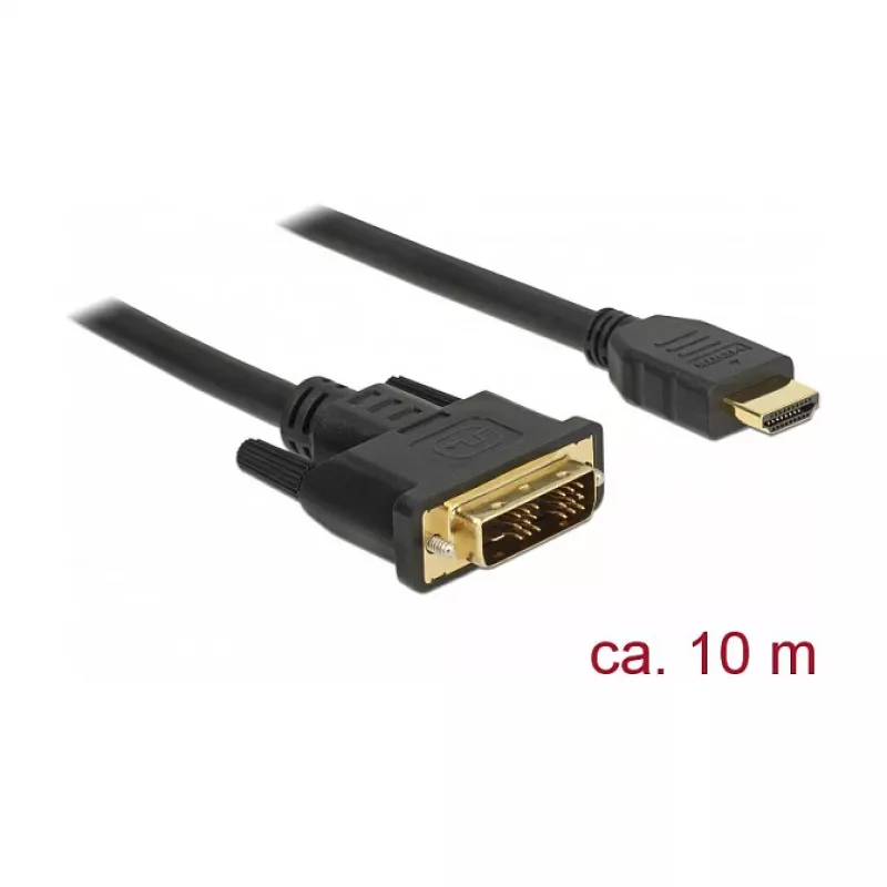 Adaptador de cable de vídeo DeLOCK 85587 10 m HDMI Tipo A DVI-D Negro