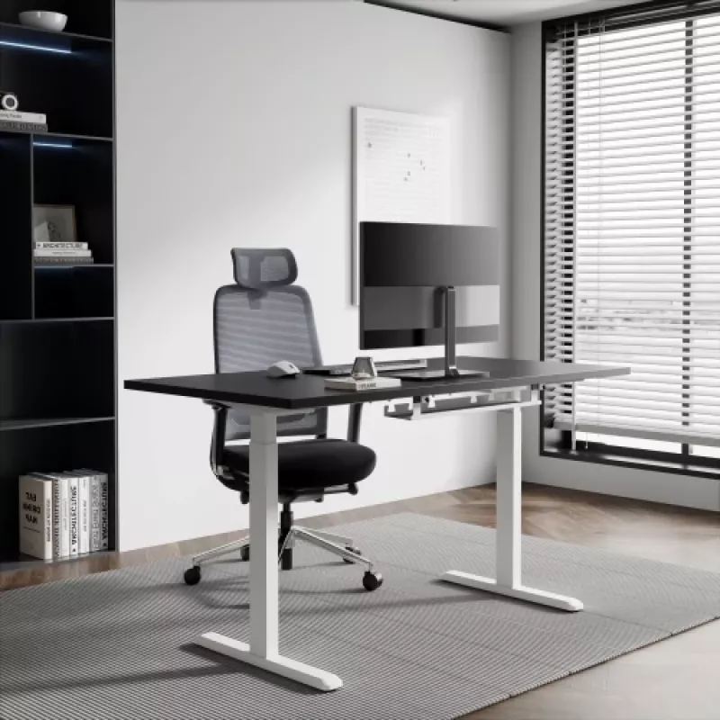 Mesa regulable en altura Up Up Bjorn Blanco, tablero M Negro