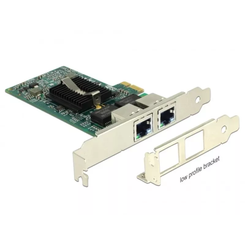Delock Tarjeta PCIe 2x Gigabit LAN Adaptador de red