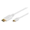 Wentronic Goobay Cable adaptador DisplayPort a mini DisplayPort 1.2, Blanco, 2 m - Conector macho Mini DisplayPort > Conector macho DisplayPort (52859)
