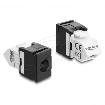 Módulo Keystone DELOCK conector hembra RJ45 a LSA Cat.6 acodado 45° no apantallado negro