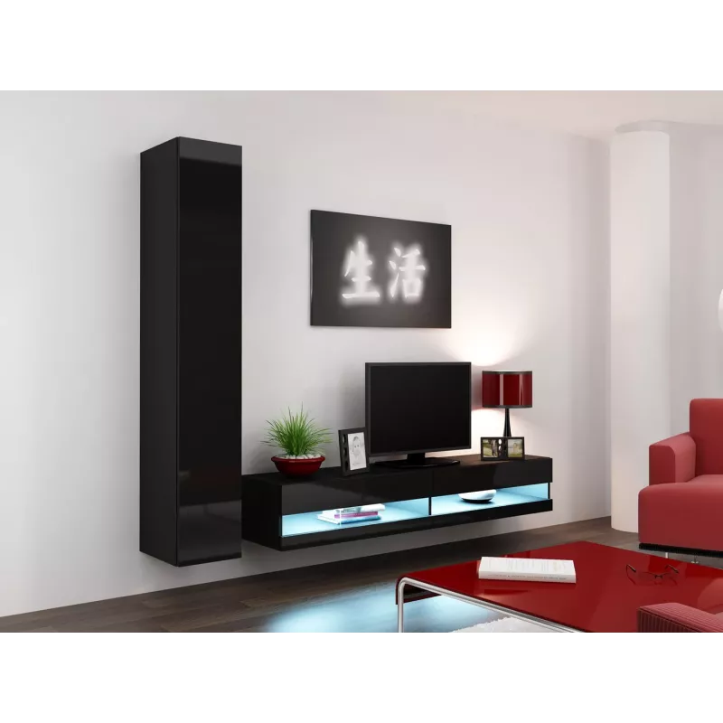 Soporte de TV Cama VIGO nuevo 30/180/40 negro/negro brillante