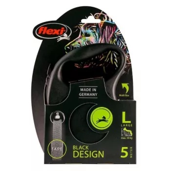 Flexi Black Design L correa retráctil para perro de 5 m