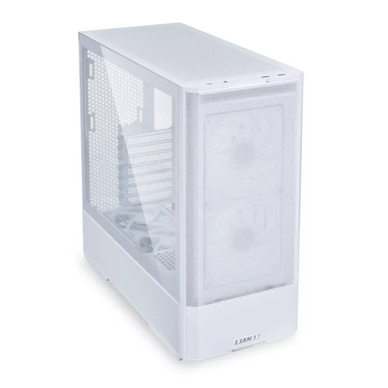 Caja de PC Midi Tower Lian Li LANCOOL 207 — blanca, panel transparente, compatible con ATX/MicroATX/MiniITX, sin fuente de alimentación