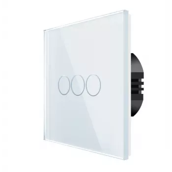 Interruptor de pared táctil Spring 3 interruptores cristal blanco — Modelo 0