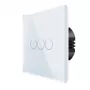 Interruptor de pared táctil Spring 3 interruptores cristal blanco — Modelo 0