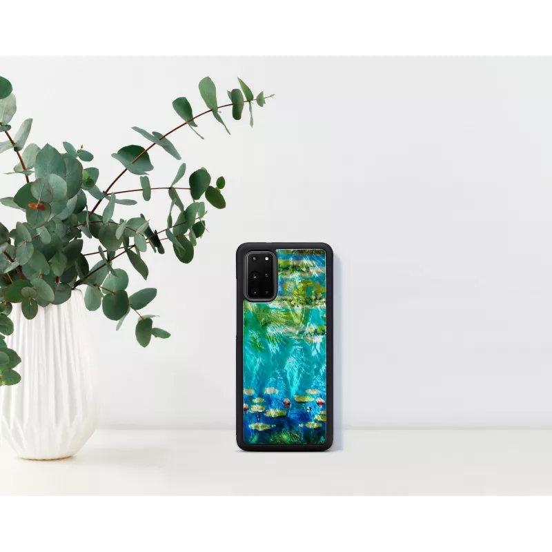 Funda para móvil iKins para Samsung Galaxy S20+ — diseño de nenúfares negro