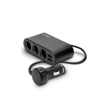 Cargador USB para coche SAVIO SA-024 — cargador universal para dispositivos móviles, entrada 12–24 V, salida 5 V, negro, mechero de cigarrillos