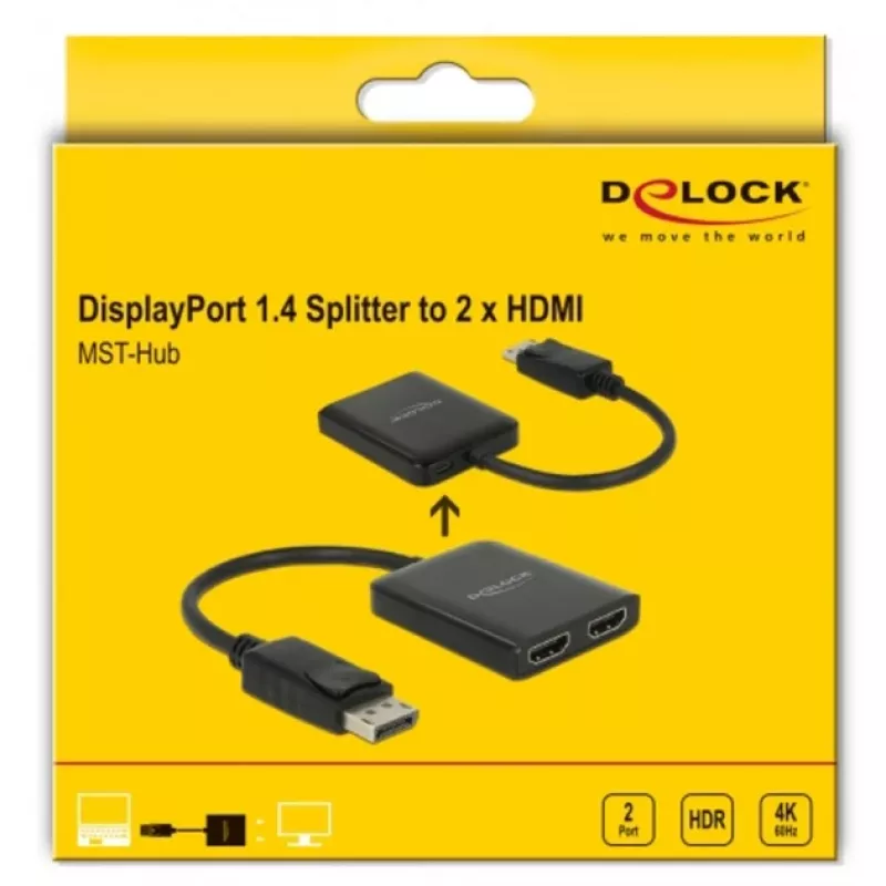 Divisor de vídeo DeLOCK 87769 DisplayPort a 2x HDMI