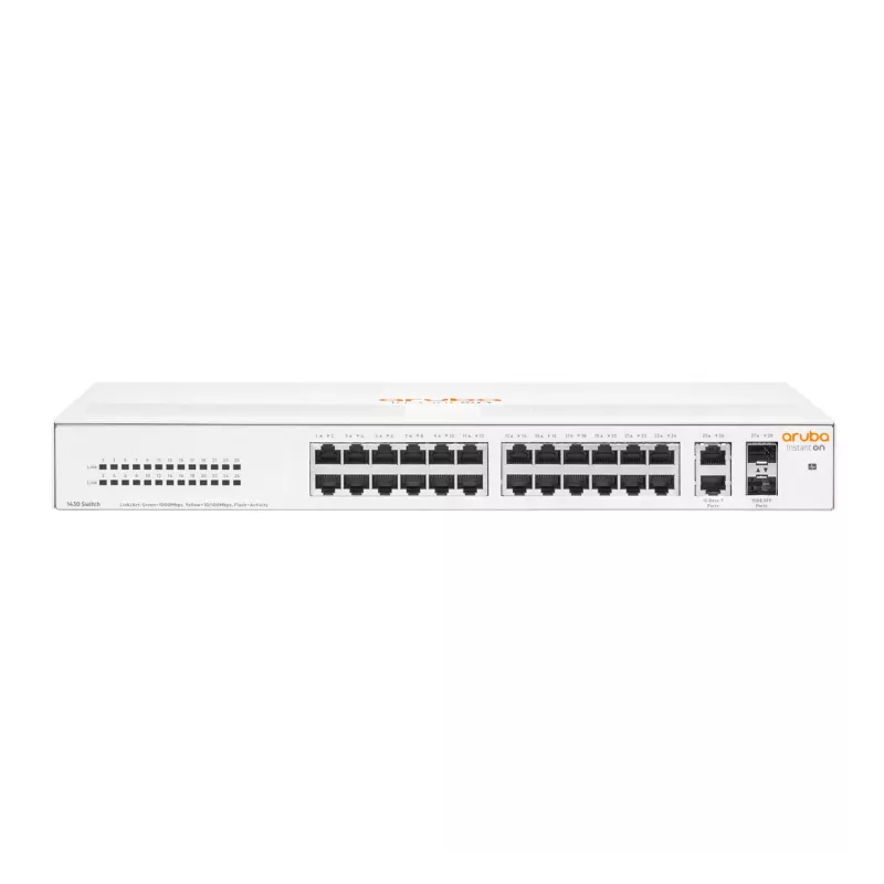 HPE Aruba Networking Aruba Instant On 1430 26G 2SFP no gestionado L2 Gigabit Ethernet (10/100/1000) 1U