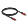 DeLOCK Cable USB Type-C macho a macho 10 Gbps PD 3.0 100 W 1 m rojo metal