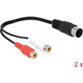 Cable de audio DeLOCK 85835 0,2 m DIN (5 pines) 2 x RCA negro