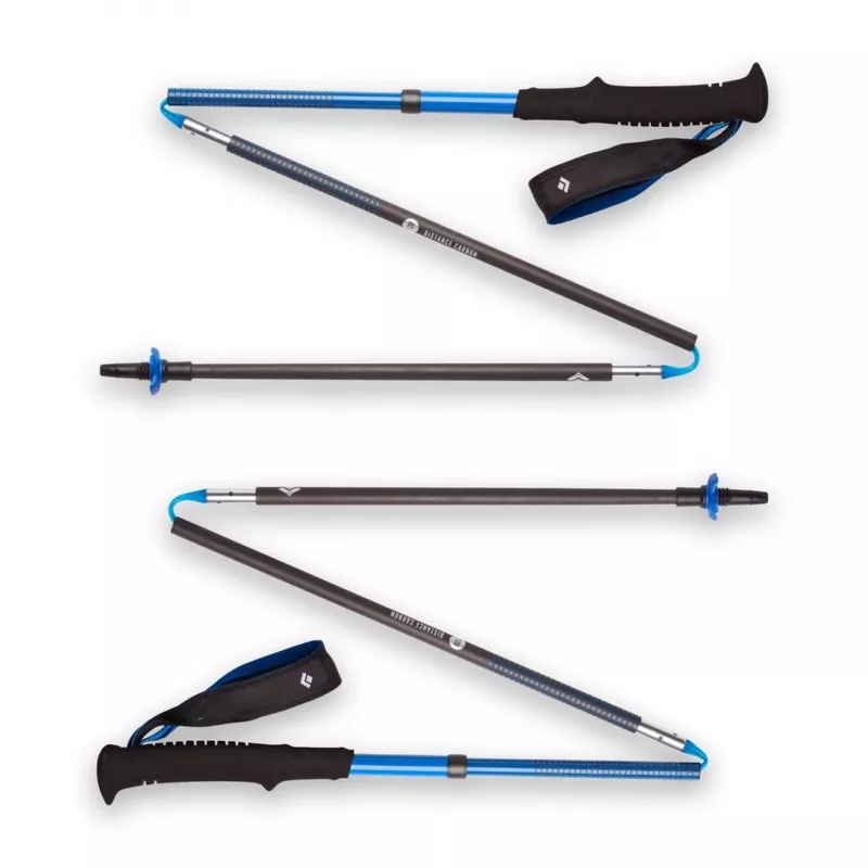 Bastón de trekking Black Diamond Distance Carbon Z-Pole, caña de carbono, plegable plegado en Z, 296 g, 44–130 cm