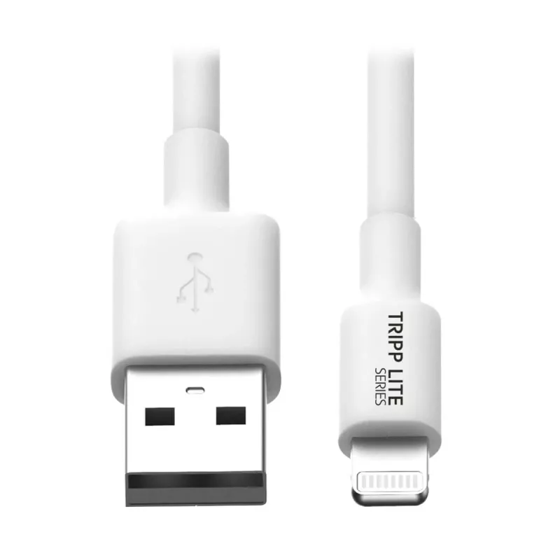 Eaton Tripp Lite Series cable USB-A a Lightning de sincronización/carga (M/M) - certificado MFi, blanco, 6 ft. (1,8 m) - cable de datos/alimentación - USB macho a Lightning