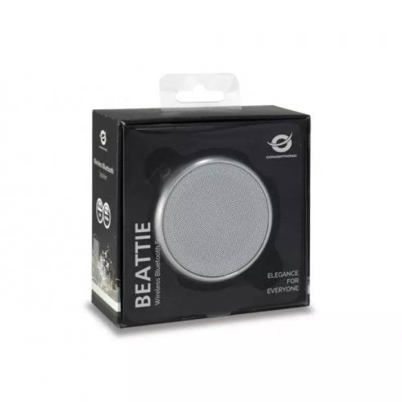 Conceptronic BEATTIE 01S altavoz Bluetooth inalámbrico, 3 W, Bluetooth 3.0+HS, micrófono integrado, microSD, Micro-USB, plateado